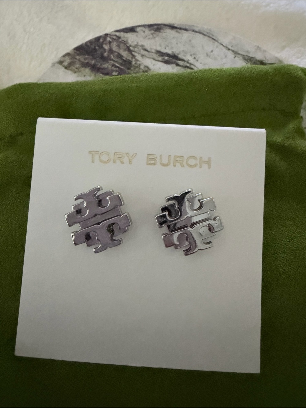 Tory Burch Silver Double-T Cuff Links